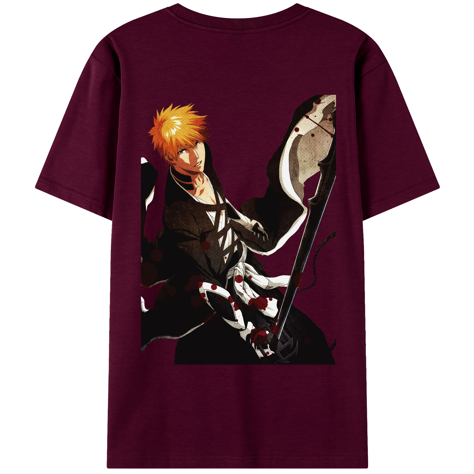 （画像用） ブリーチ 黒崎一護（くろさき いちご）BLEACH Kurosaki Ichigo レディース半袖Tシャツ(バックプリント)